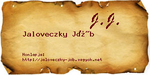 Jaloveczky Jób névjegykártya